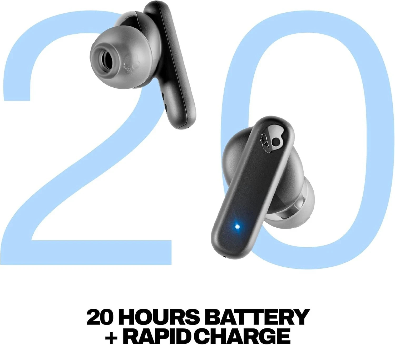 Skullcandy Smokin’ Buds Wireless Earbuds Black Noise Isolating Sweat Resistant