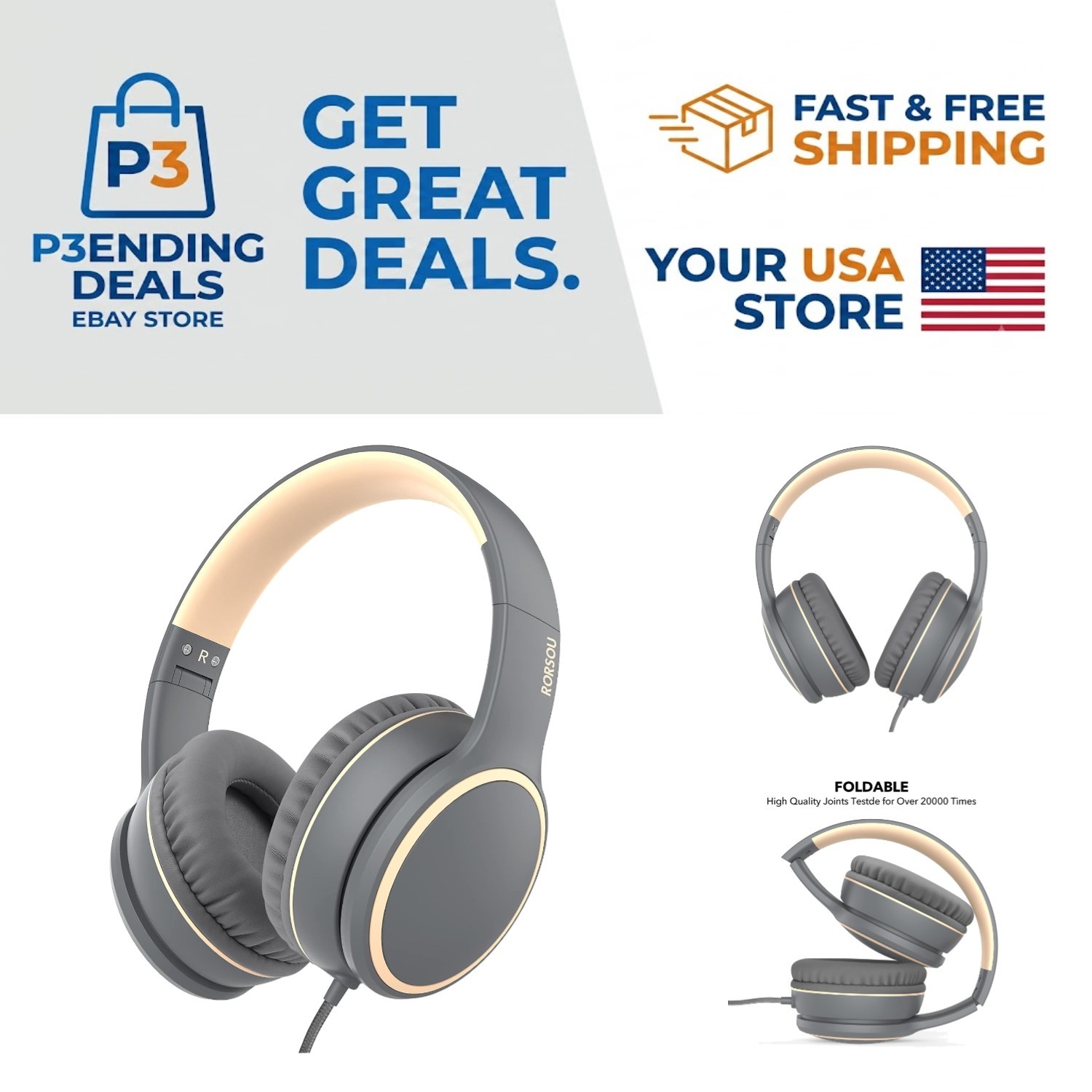 Portable R10 Over-Ear Headphones – Dynamic Audio & Adjustable Headband