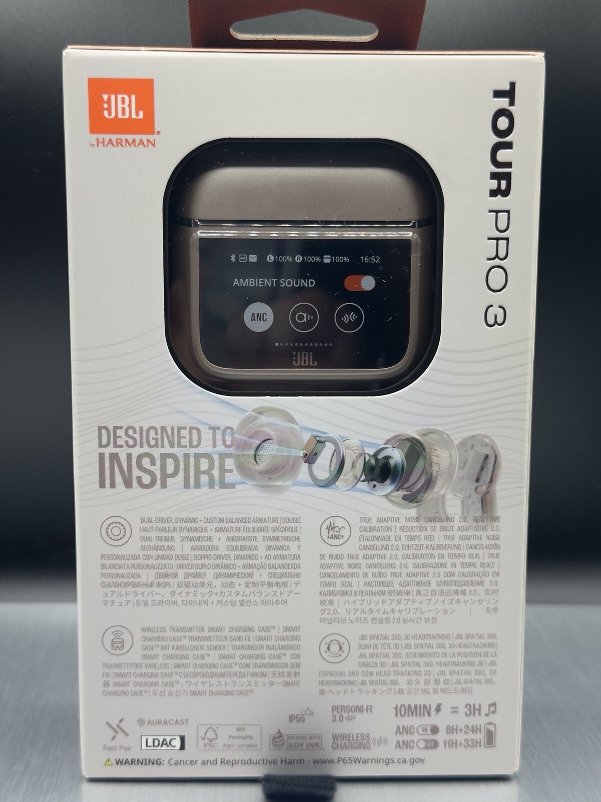 JBL Tour Pro 3 Noise Cancelling True Wireless Earbuds with Smart Case / Latte