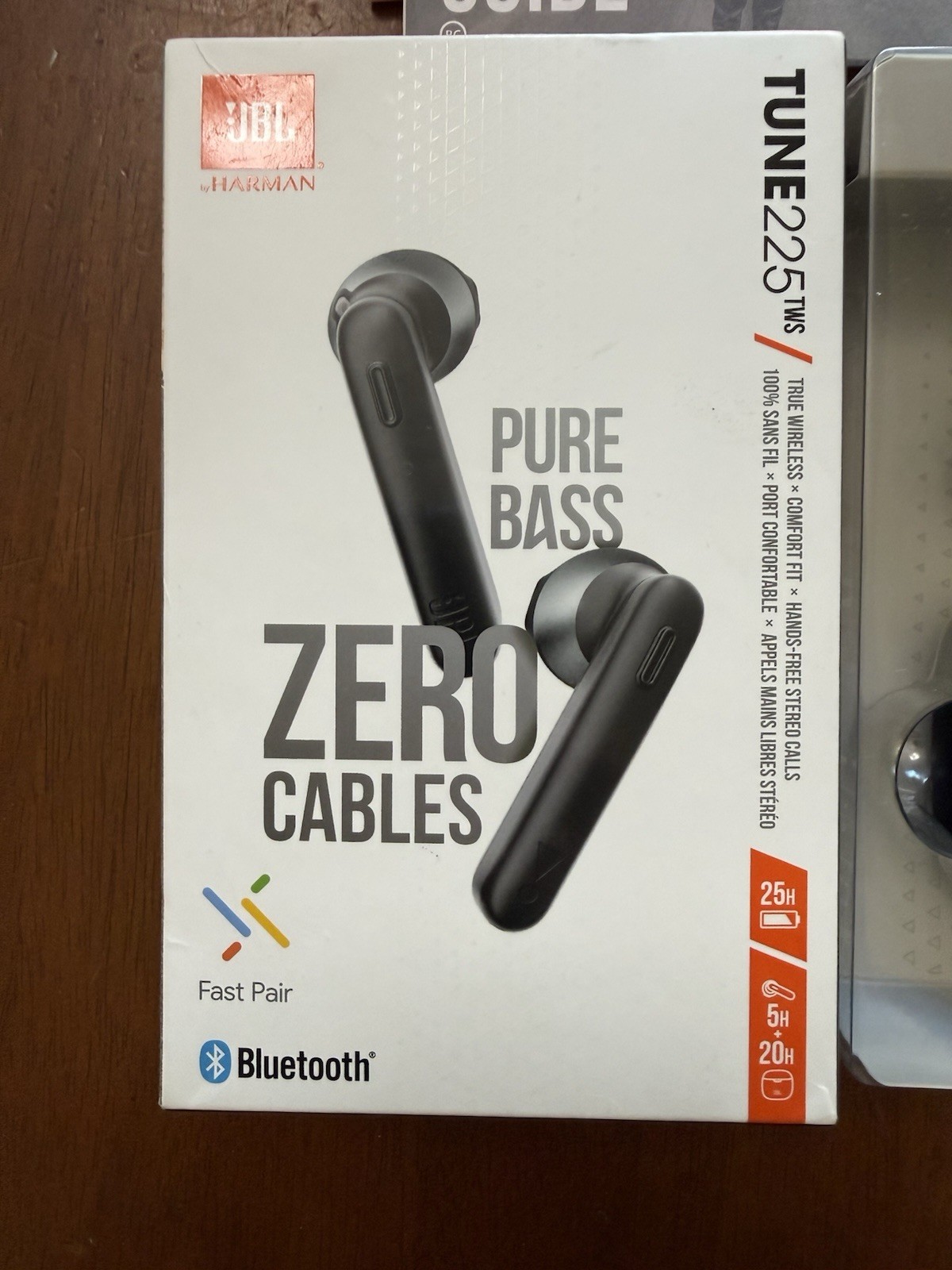 JBL Tune 225TWS True Wireless Black Earbud Headphones