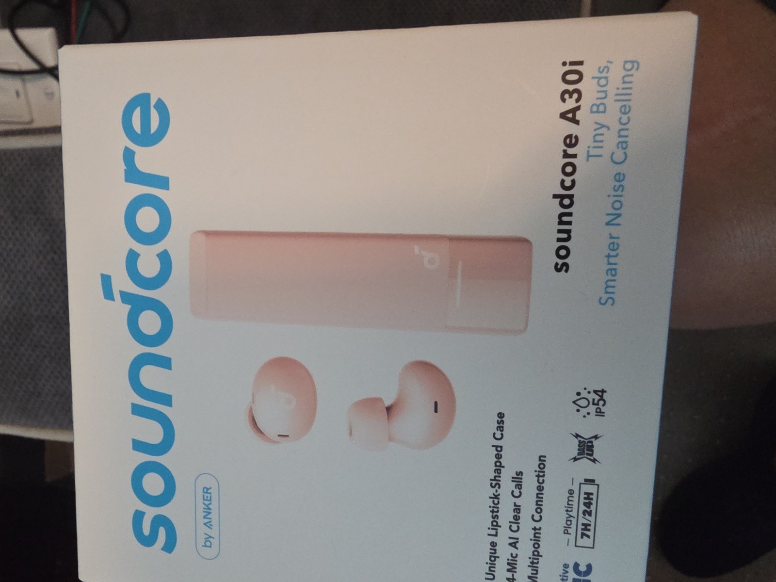 Soundcore A30i Smart Noise Cancelling Ear Buds-New-Factory Sealed-White/Pink/Blu