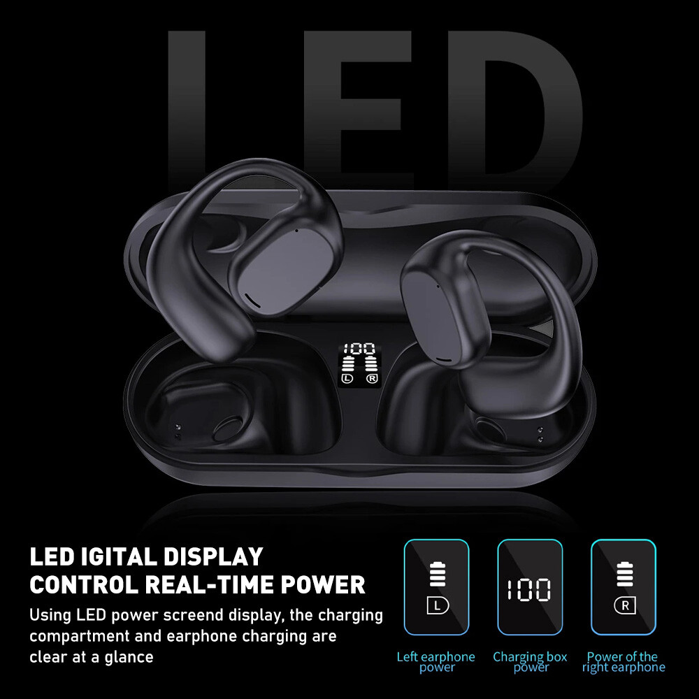 Bone Conduction Headphones Bluetooth 5.3 Wireless Open-Ear Earbuds Sport Headset