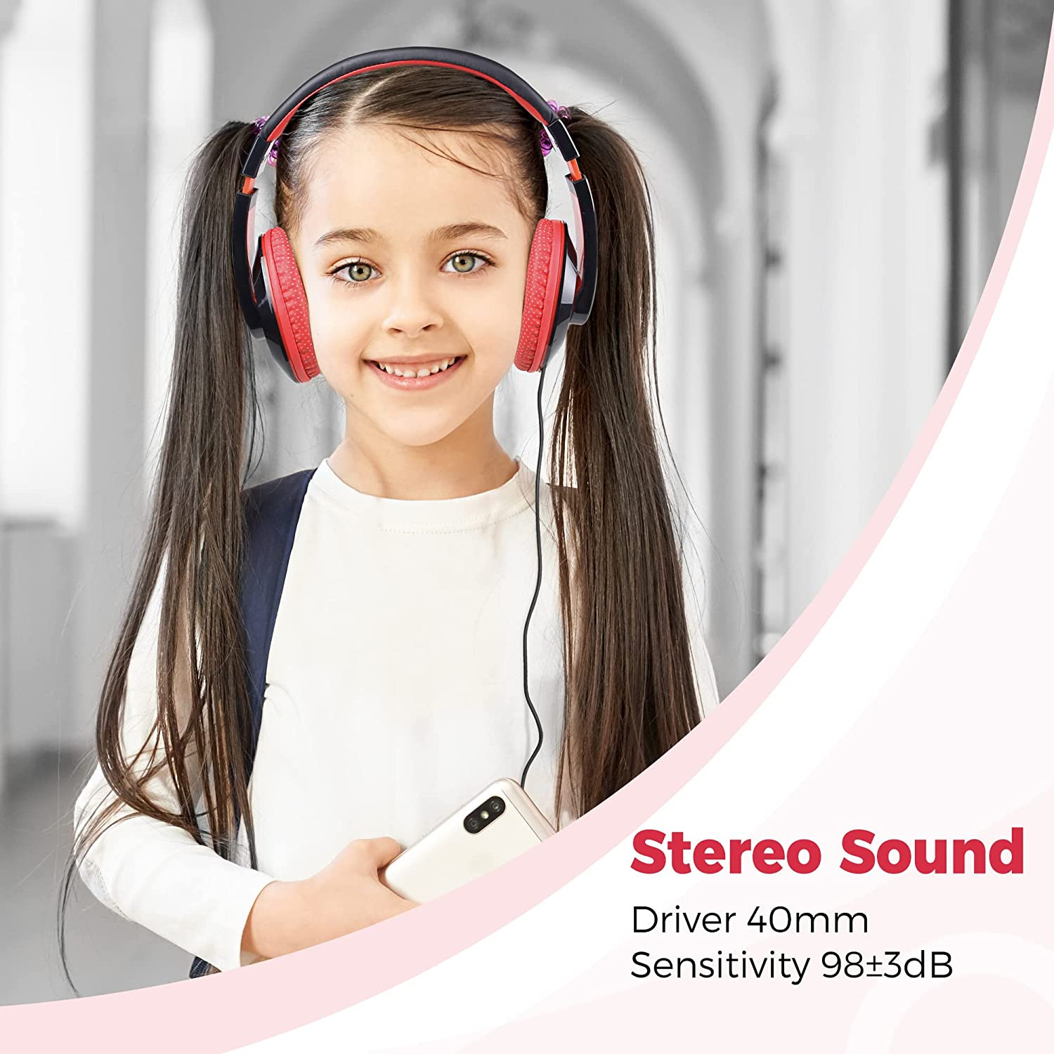 Comfort Kids Headphones for School, Lightweight Childrens Boys Girls Teens Over-