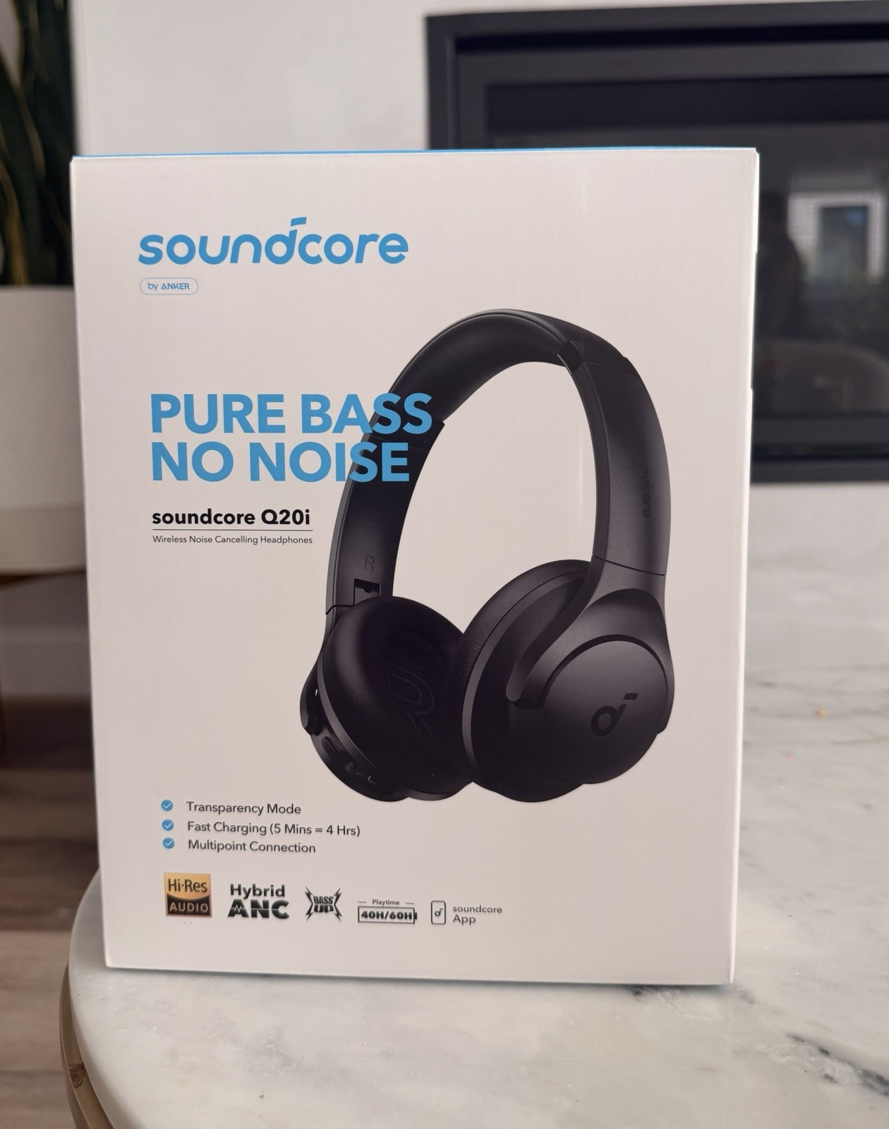 Soundcore Q20i Over Ear Hybrid Active Noise Cancelling Headphones – Black