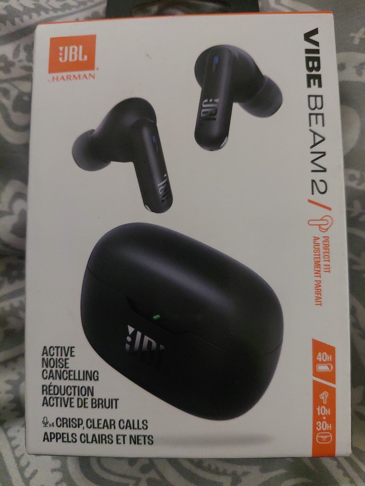 JBL Vibe Beam 2 True Wireless Earbuds Active Noise Cancellation Black