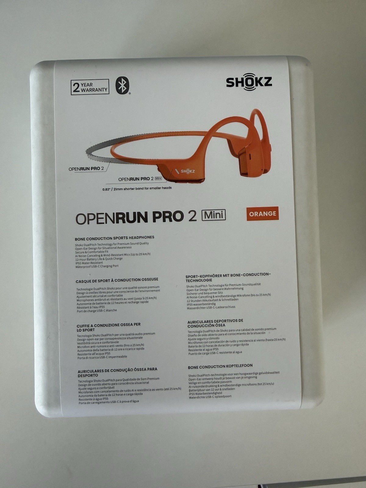 Shokz OpenRun Pro 2 Mini Bone Conduction Bluetooth Sports Neckband Orange