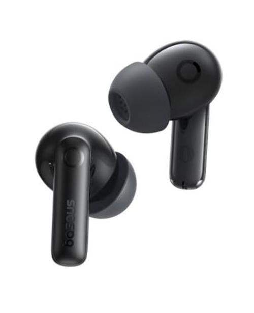 Bass BP1 Pro Noise Cancelling Wireless Earbuds, Real-Time Adaptive Space Black