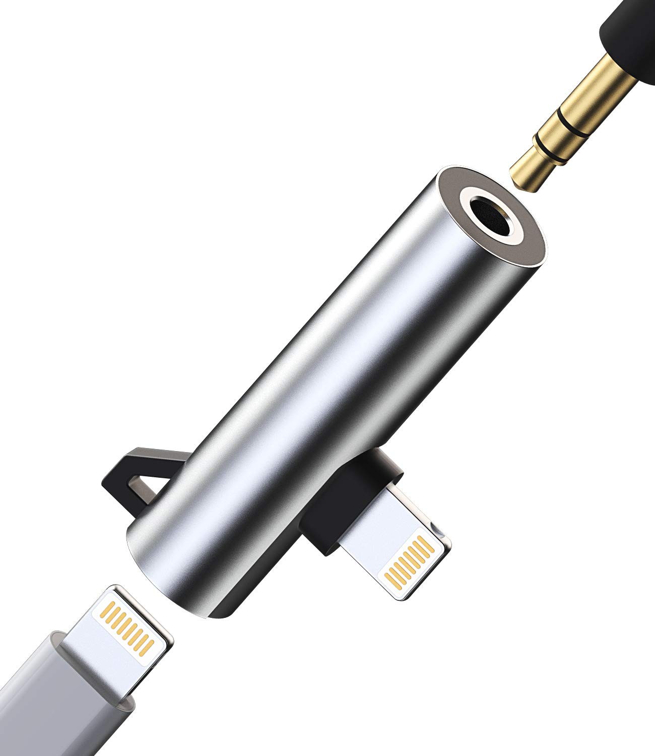 Headphone Adapter Lightning to 3.5mm AUX Audio Jack and Charger Extender Dongle