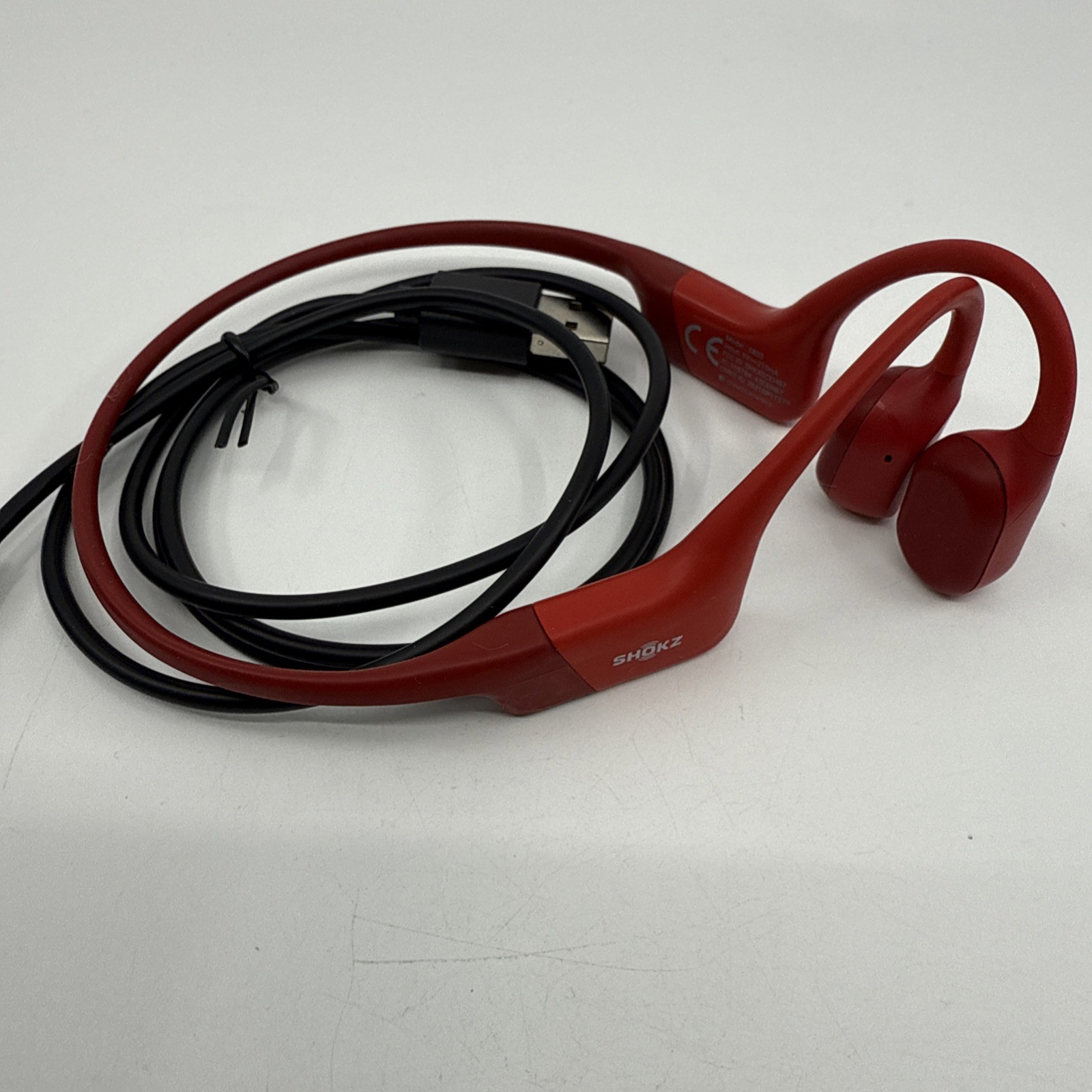 Shokz S803-ST-RD-US OpenRun Bone Conduction Open-Ear Headphones, Red *READ*