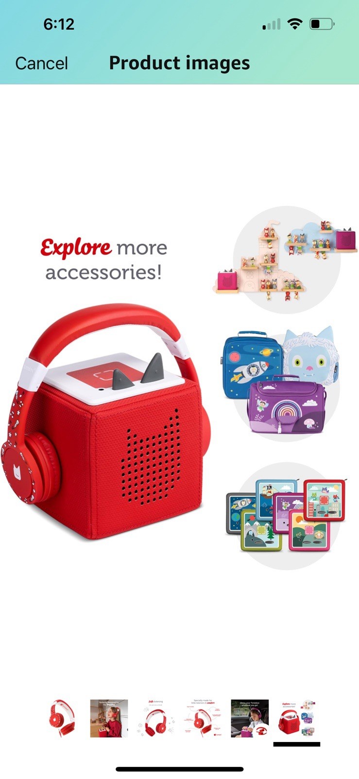 Tonies Kids Headphones Wired Foldable Durable Safe Audio 85dB Red NEW