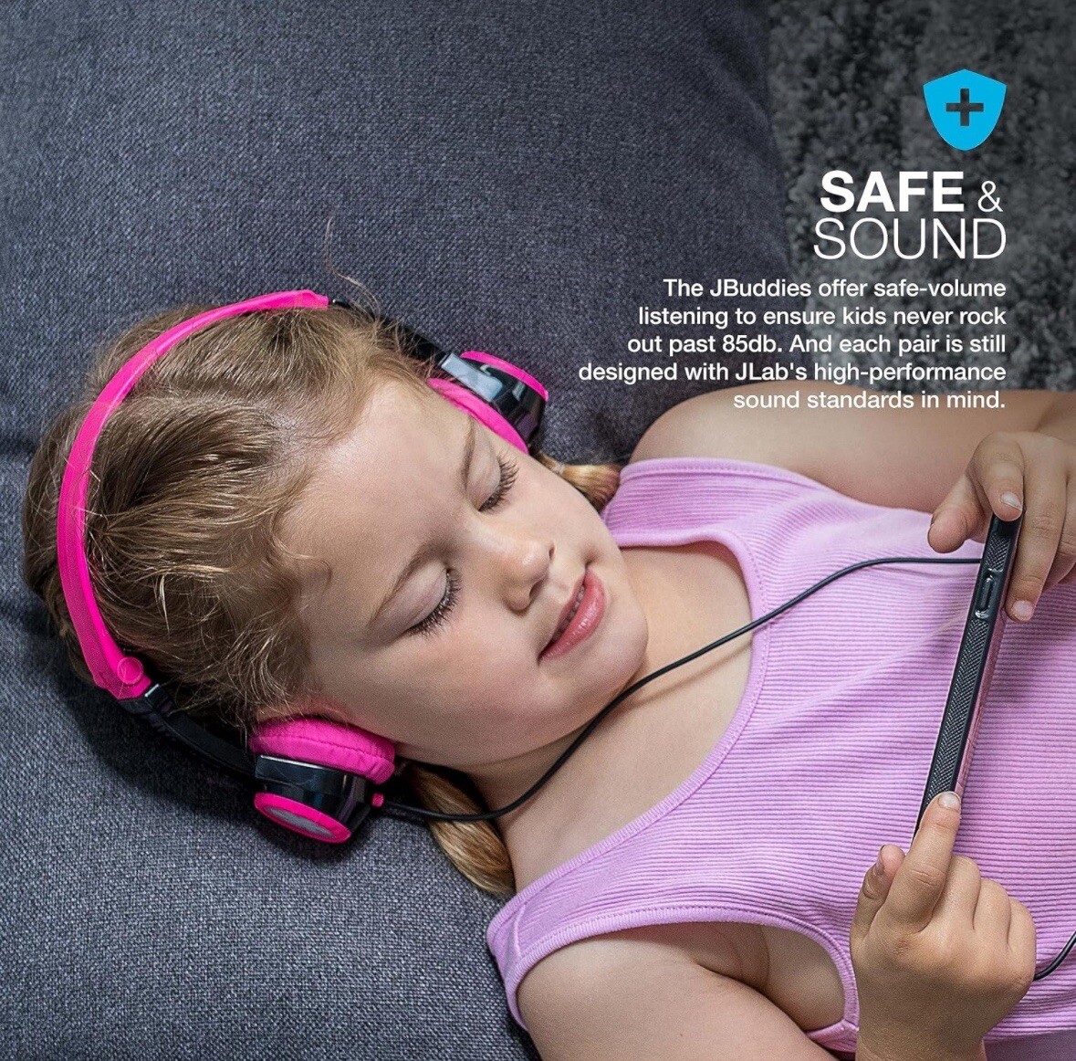 2 Sets Of: SeJLAB JBuddies Kids Folding On Ears Padded Wired Headphones Pink