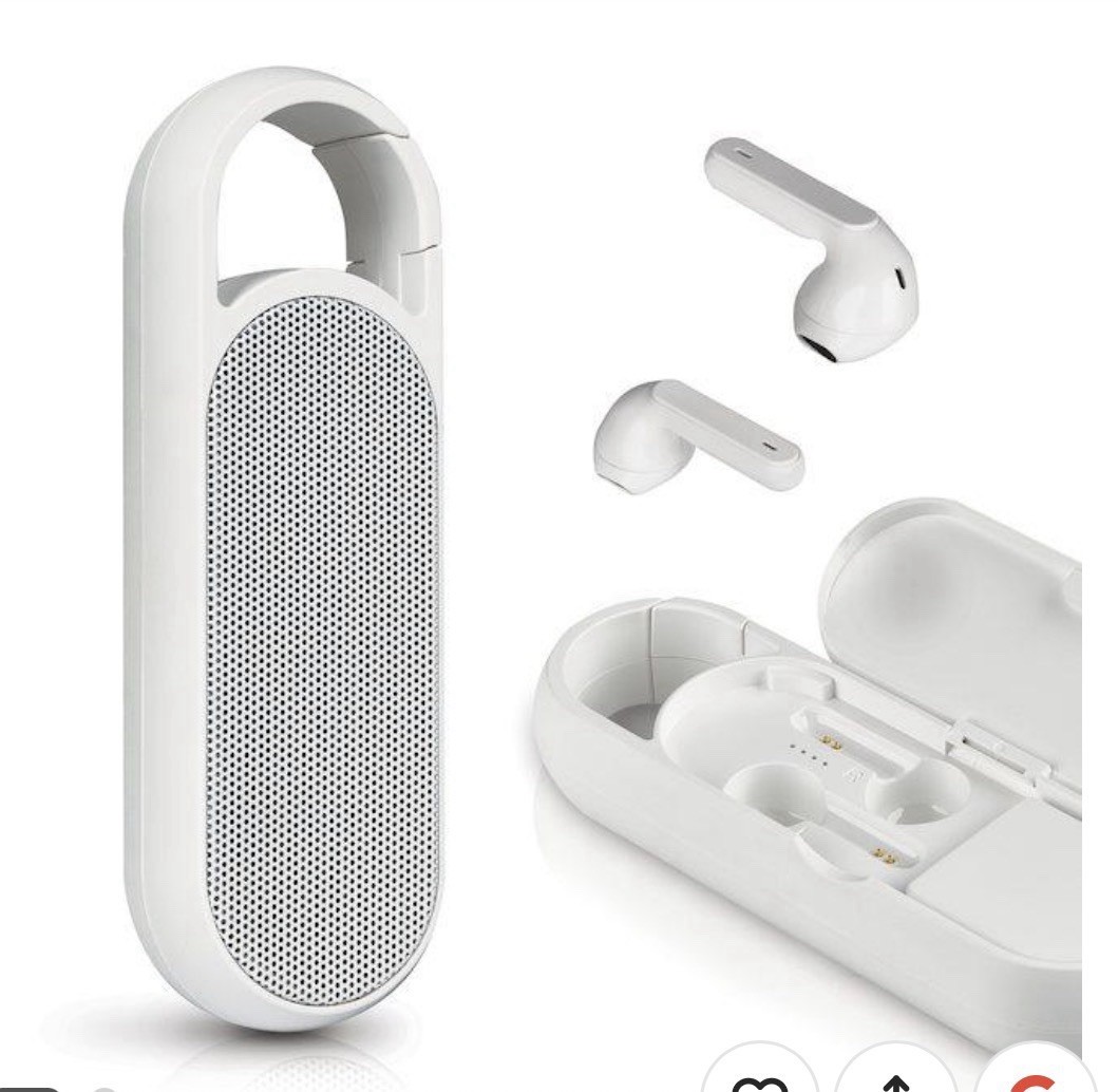 Air Buds Air Duo 2 In 1 True Wireless Earbuds & Bluetooth Speaker Sealed – White