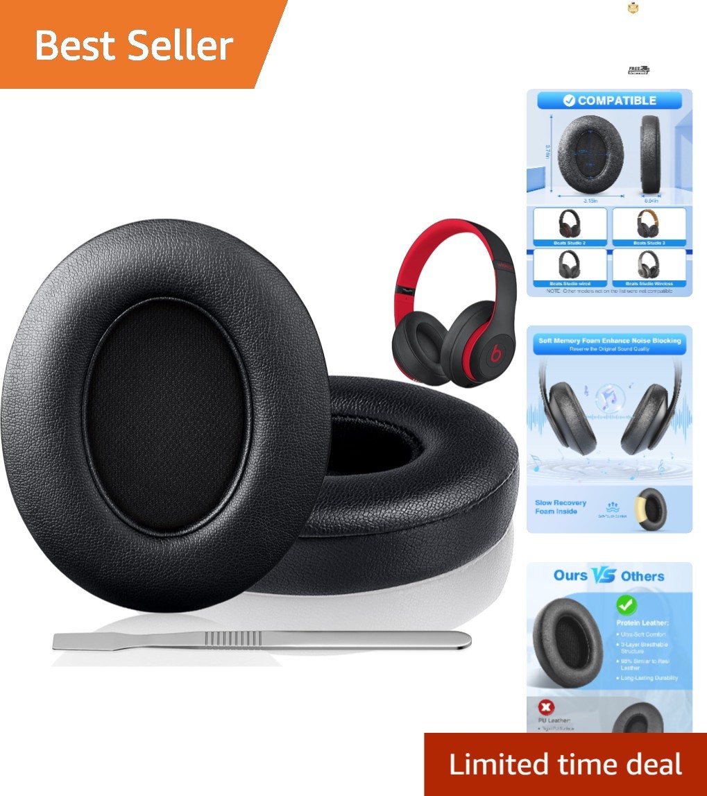 Noise-Isolating Memory Foam Earpads for Beats Studio 3 & 2 – Cloud-Like Comfort