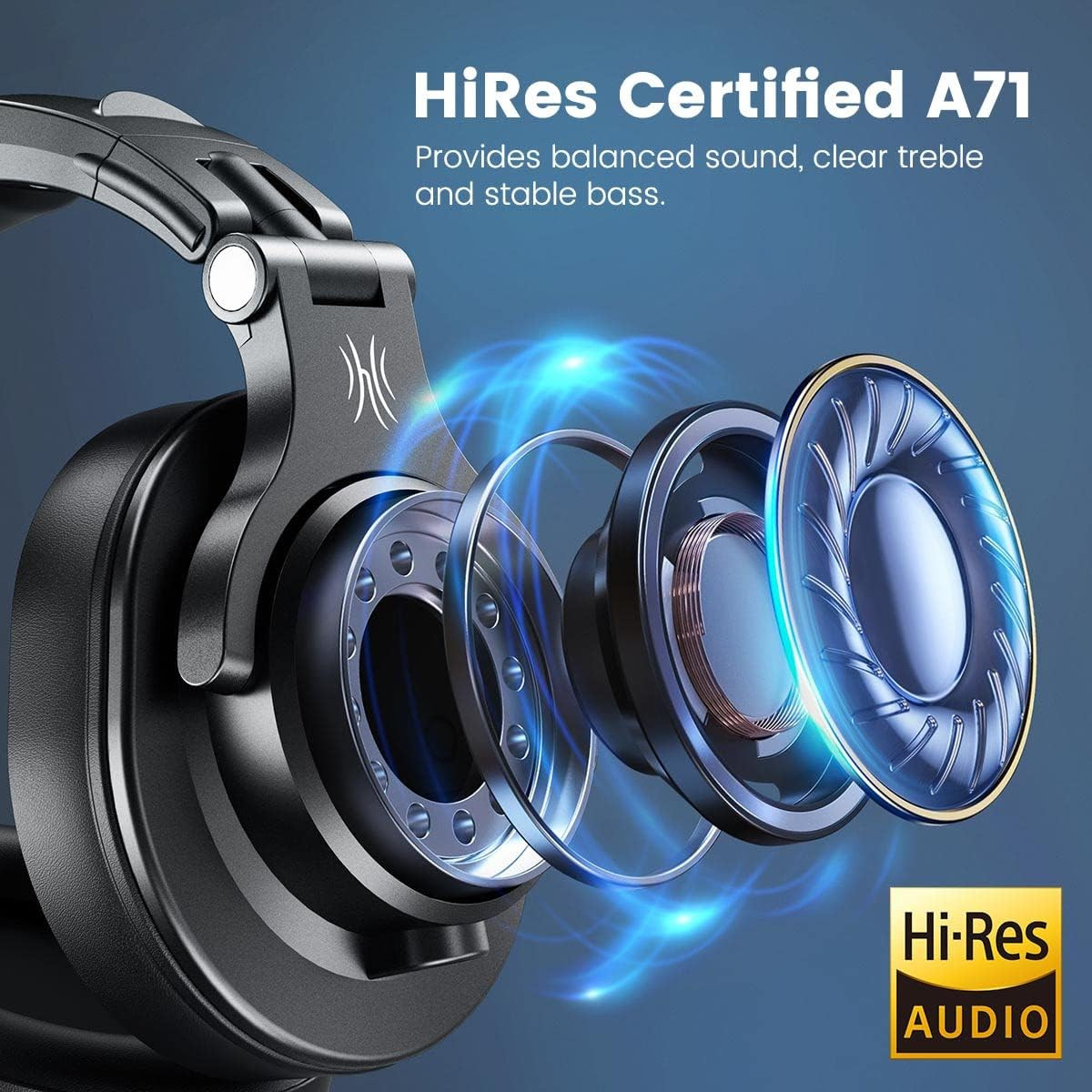 A71 Hi-Res Over Ear Headphones for Studio Quality Sound