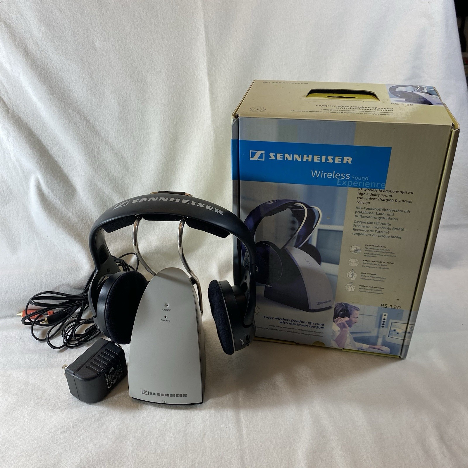 Sennheiser RS 120 II On-Ear Wireless Stereo Headphone System Black Untested