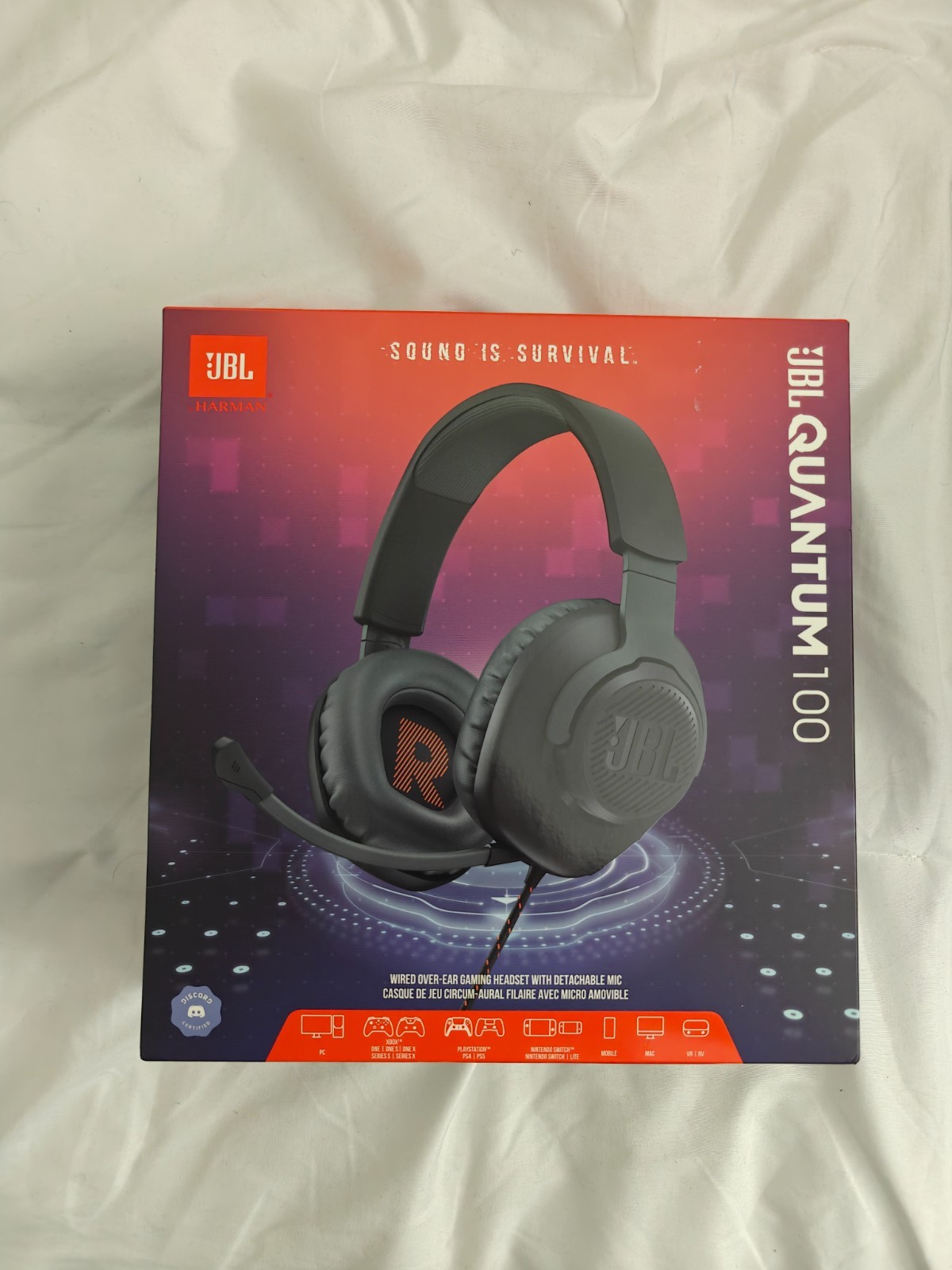 JBL Quantum 100 Wired Over-Ear Gaming Headphones – Black [EB569]