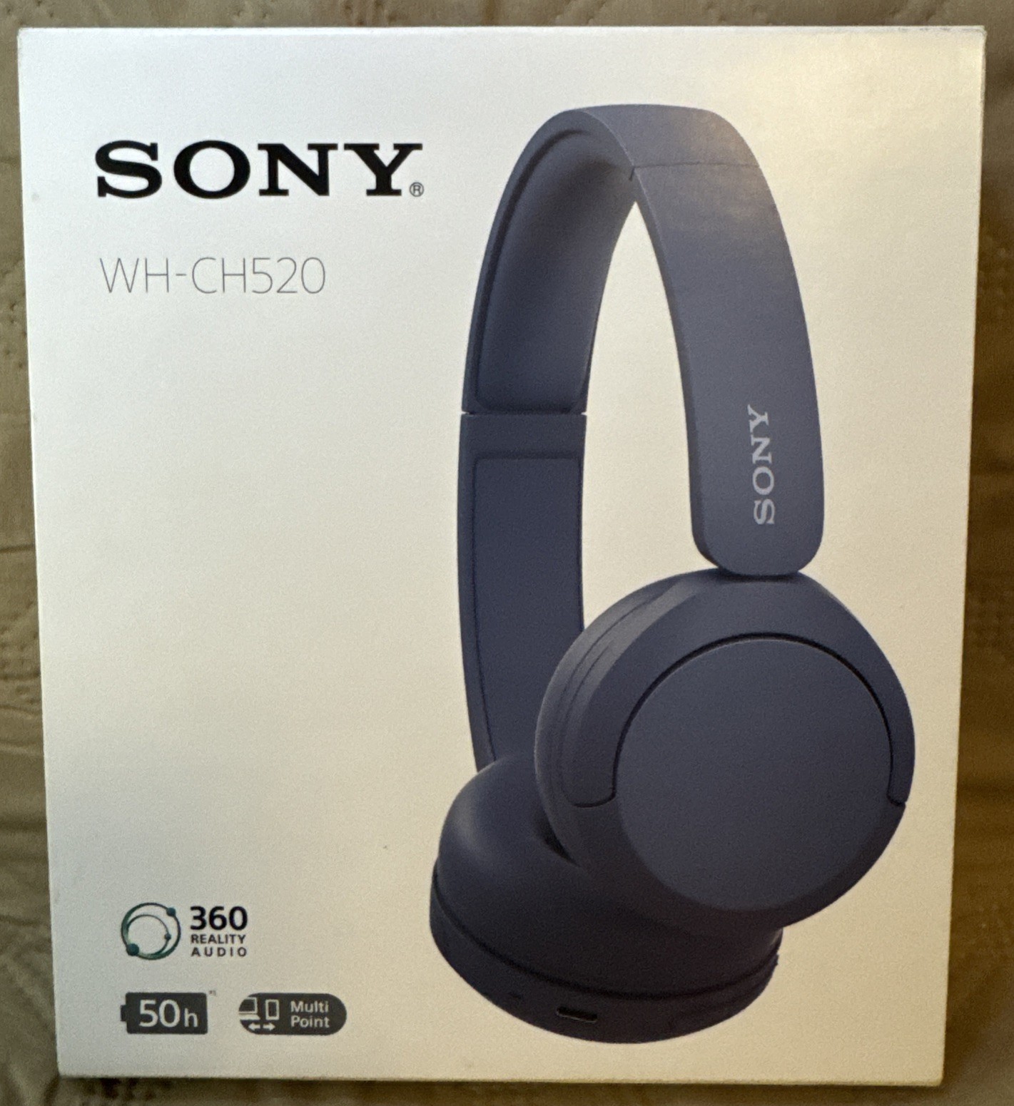 Sony WH-CH520 Wireless Headphones Bluetooth On-Ear Headset w/Microphone Blue NEW