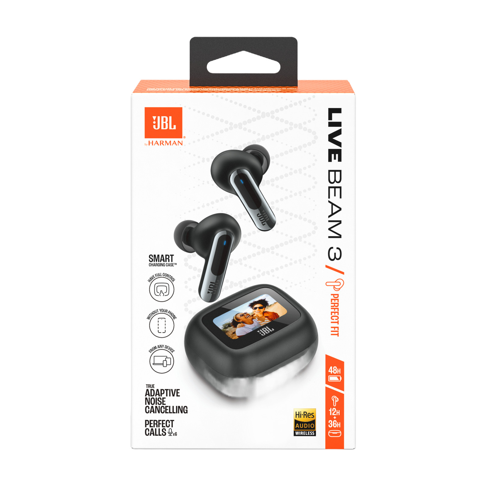 JBL Live Beam 3, True wireless noise-cancelling closed-stick earbuds