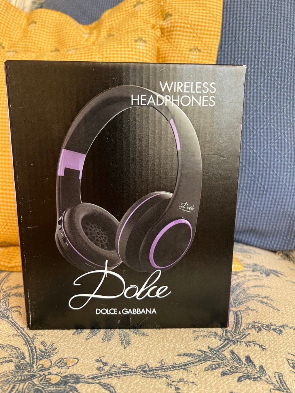 New Dolce & Gabbana Wireless Over-Ear Headphones Black Purple One Size