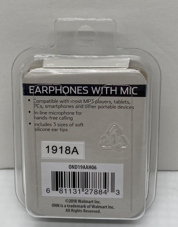 NEW  ONN In-Ear Headphones color : BLACK