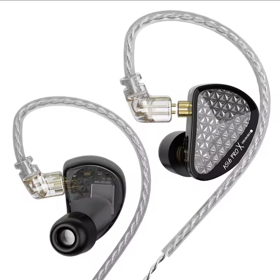 ​KZ AS16 PRO X 8BA Balanced Armature In-Ear Monitor Earphones Pro Studio 3.5 Mic