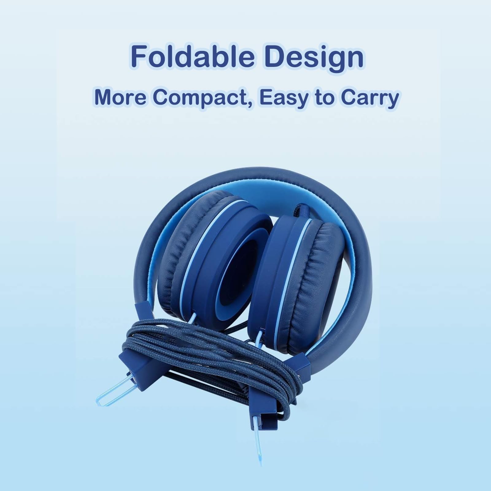 yoygerty USB C Kids Headphones Navy Blue