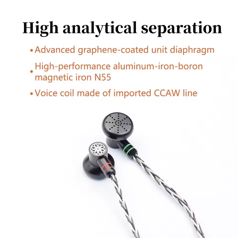 QIGOM HIFI Wired Headsets, S40A Lanyin Grass, High Analytical Separation, 40Ω
