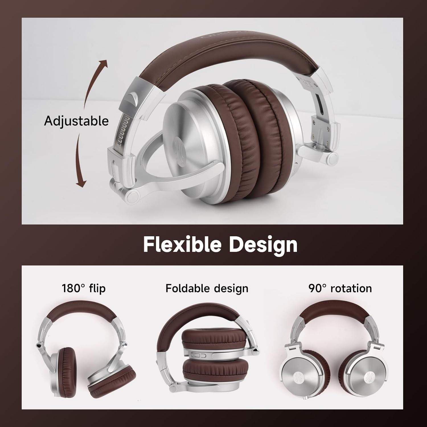 OneOdio Pro-C Bluetooth Over Ear Headphones, Wireless/Wired, Brown or Black