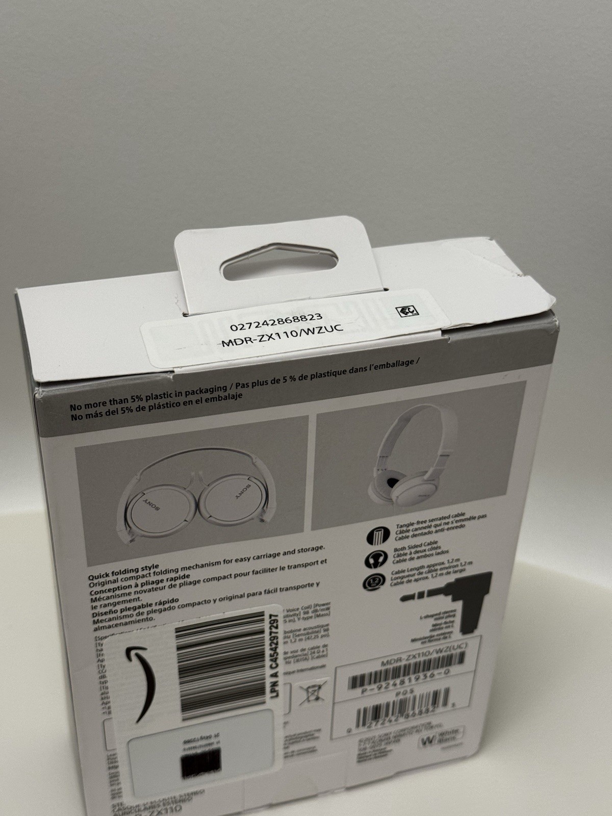 Sony MDRZX110/WHI ZX Series Stereo Headphones, MDR-ZX110 White