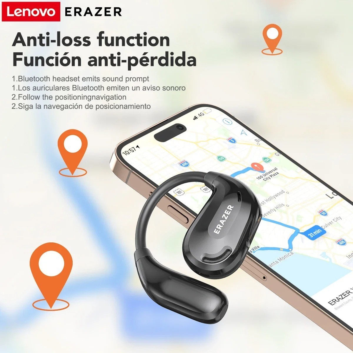ERAZER XT66PRO Bluetooth Earbuds Wireless Headphones AI Translator Display