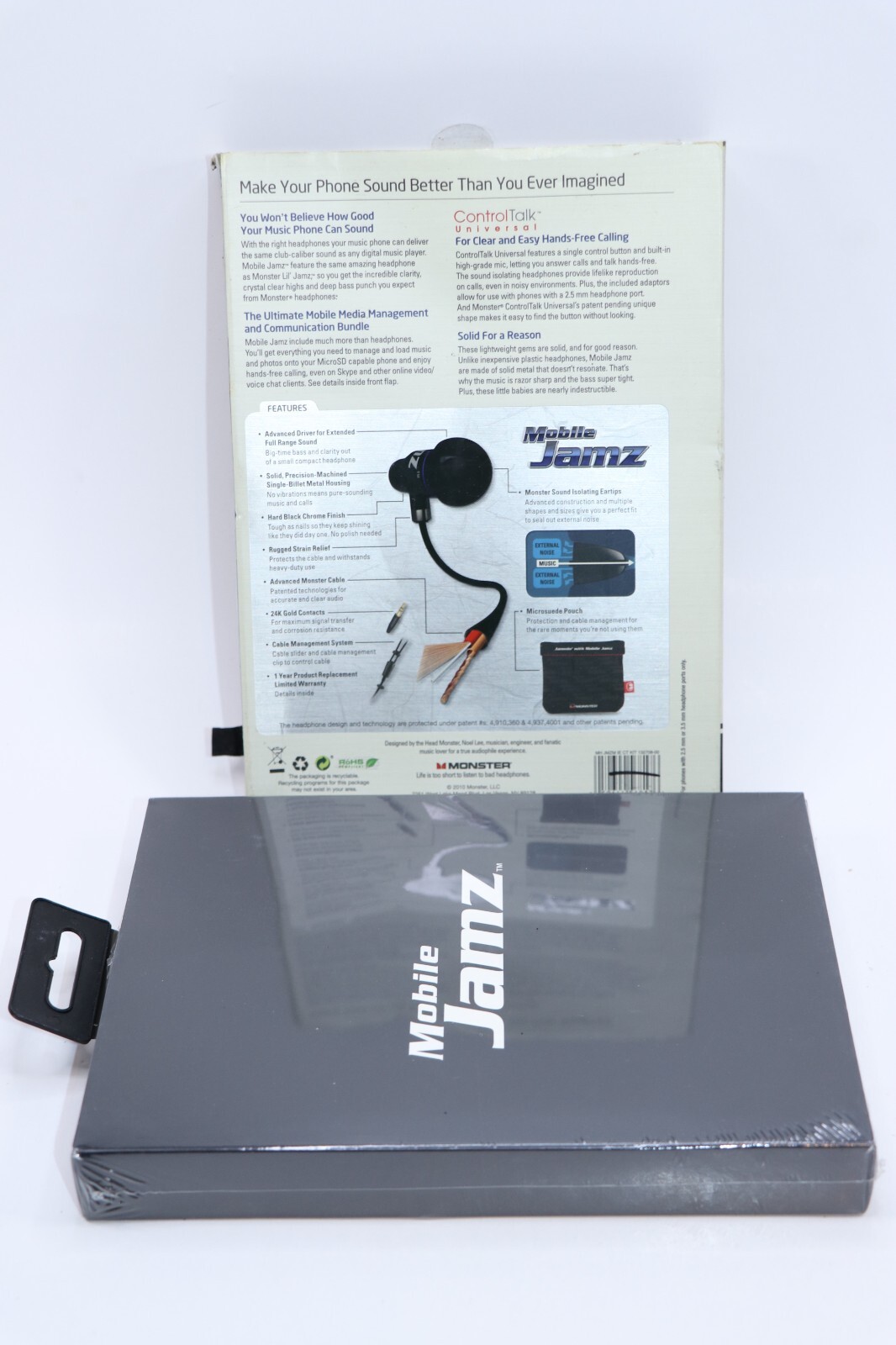 MONSTER MOBILE JAMZ HEADPHONES 3.5MM SOLID METAL WIRED EARBUDS WITH CONTROL TALK