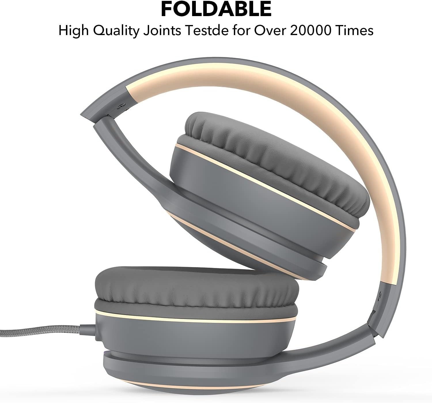 R10 Over-Ear Stereo Headphones with Microphone – Lightweight, Foldable & Wide…