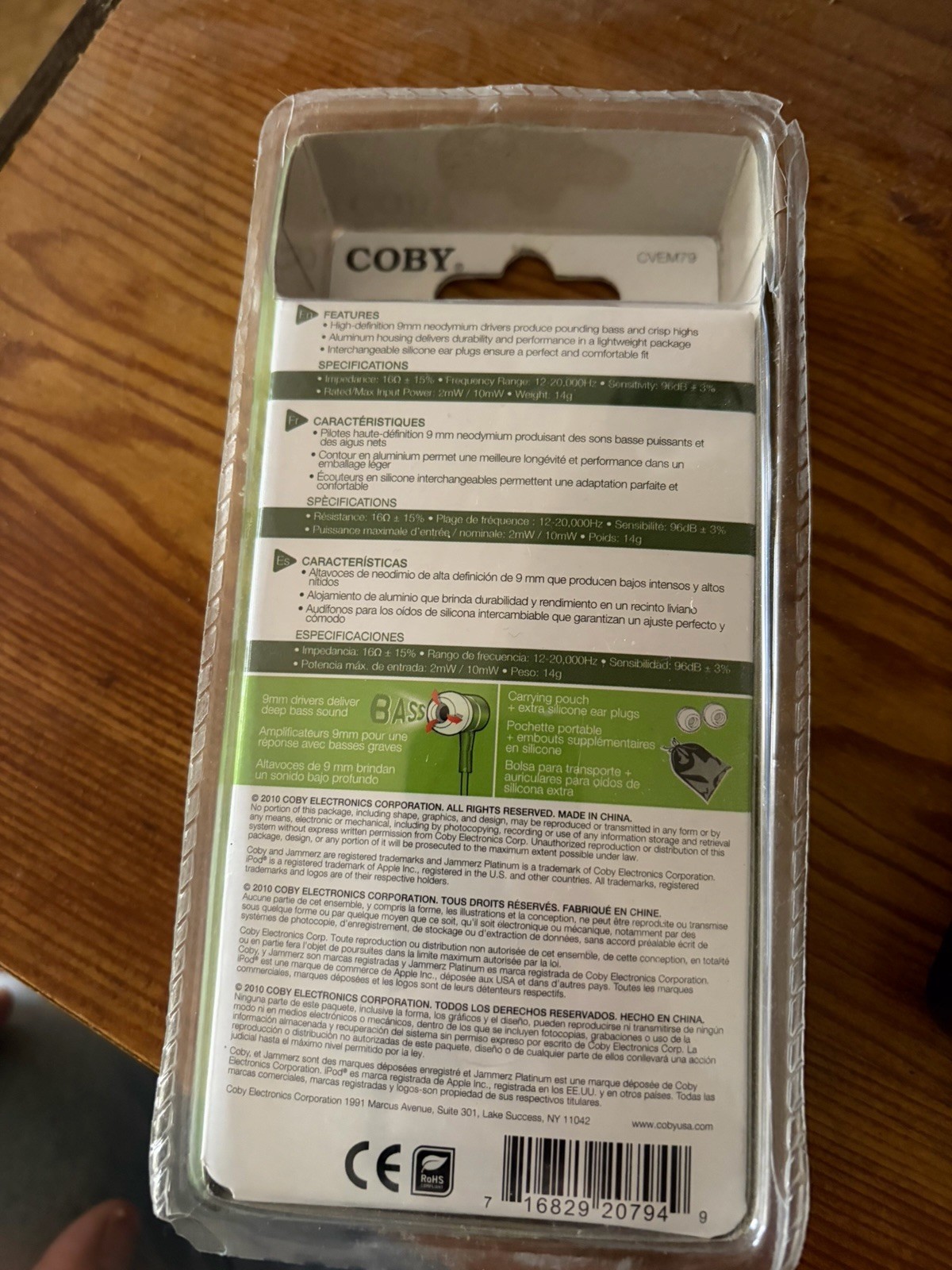 Coby Jammerz – Digital Stereo Earphones CVEm79- New in Sealed Package