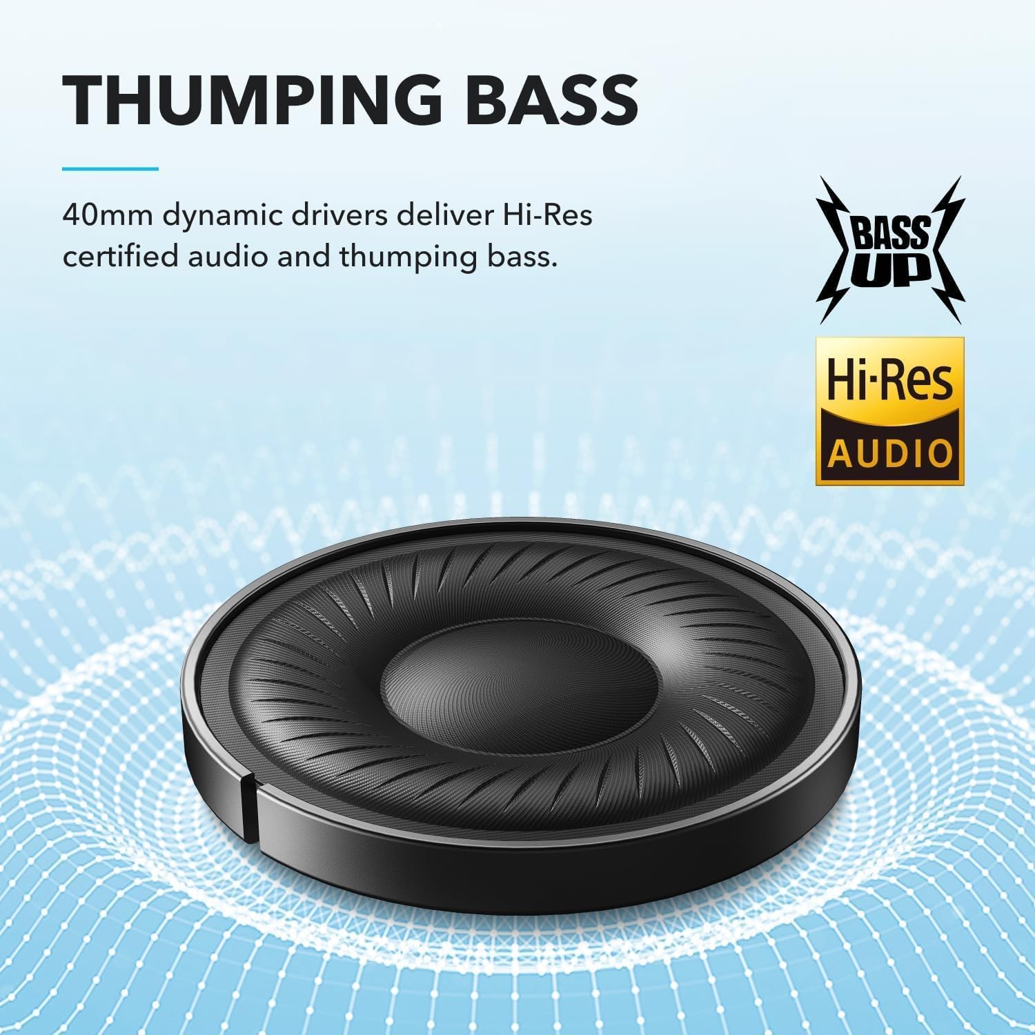 Soundcore Q20i ANC Wireless Over-Ear Headphones 40H Hi-Res Bass App Transparency