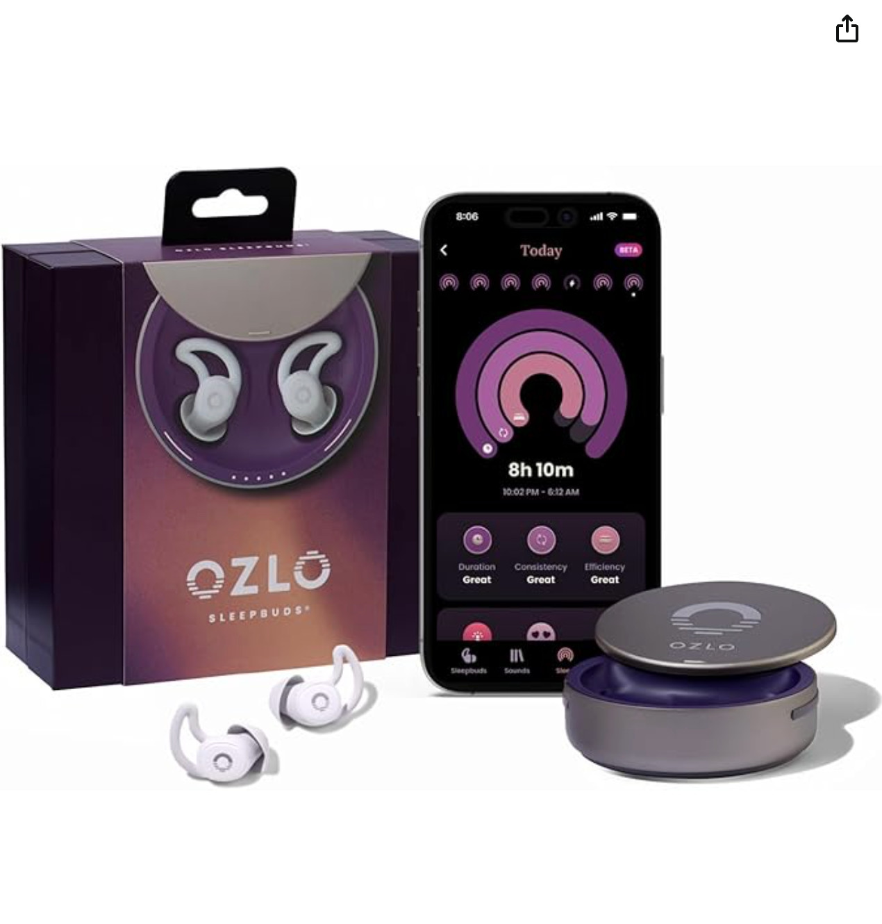 Ozlo Sleepbuds® | Comfortable Side Sleeper Headphones | 10+ hrs Bluetooth