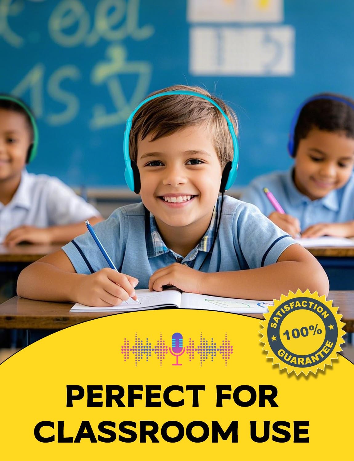 25 PCS Kids Headphones Bulk School Students Wired On Ear 3.5mm Multi Colors