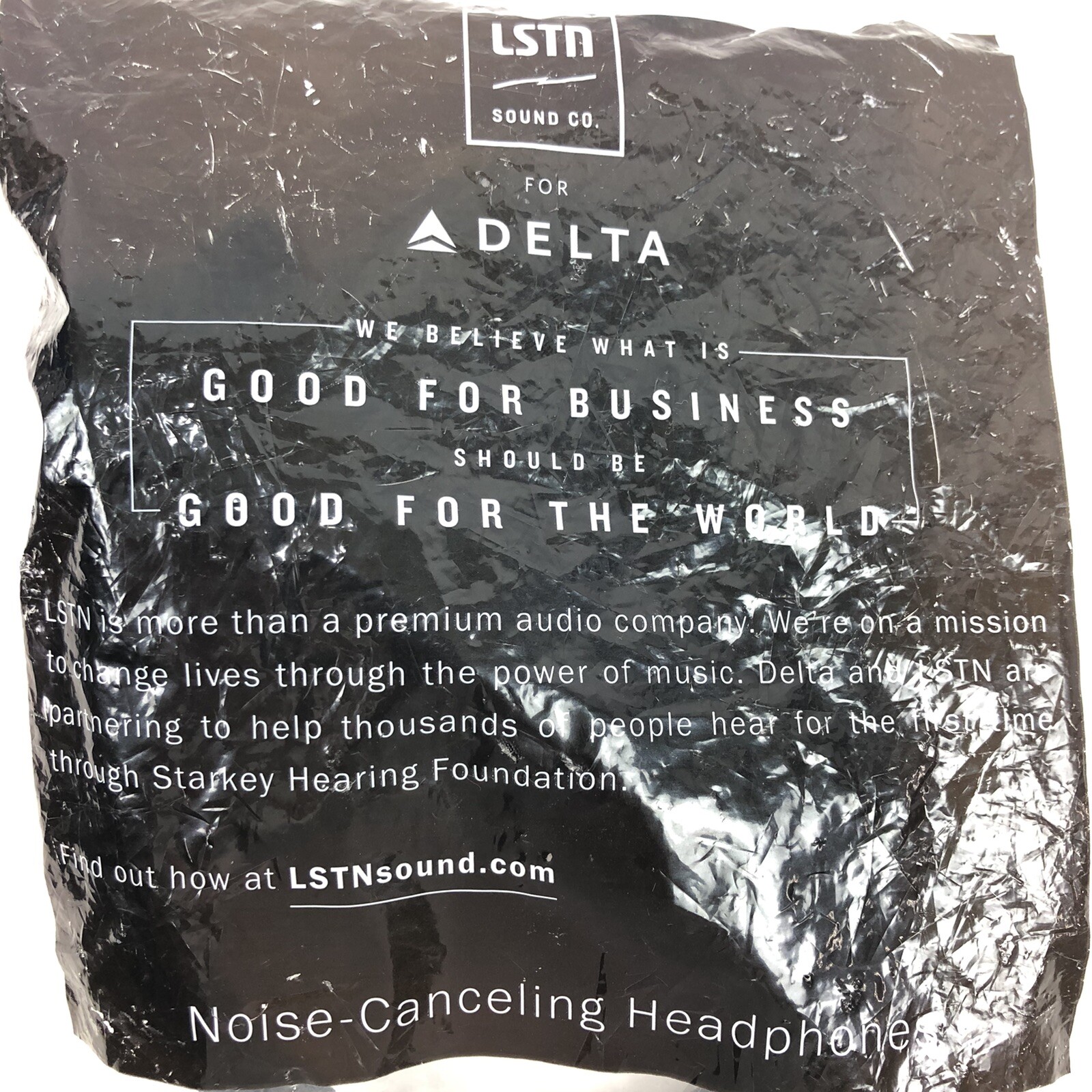 LSTN Sound Co In Flight Wood Grain Noise Canceling Headphones Delta Airlines New