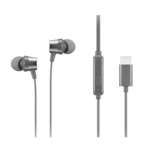 Open Box: Lenovo – 300 Wired in-Ear USB-C Headphones – in-Line Microphone – USB-