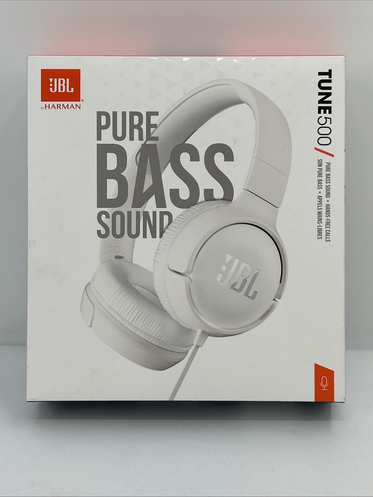 JBL Harman Tune 500 Pure Bass Sound Headphones – Siri/ Google Now WHITE