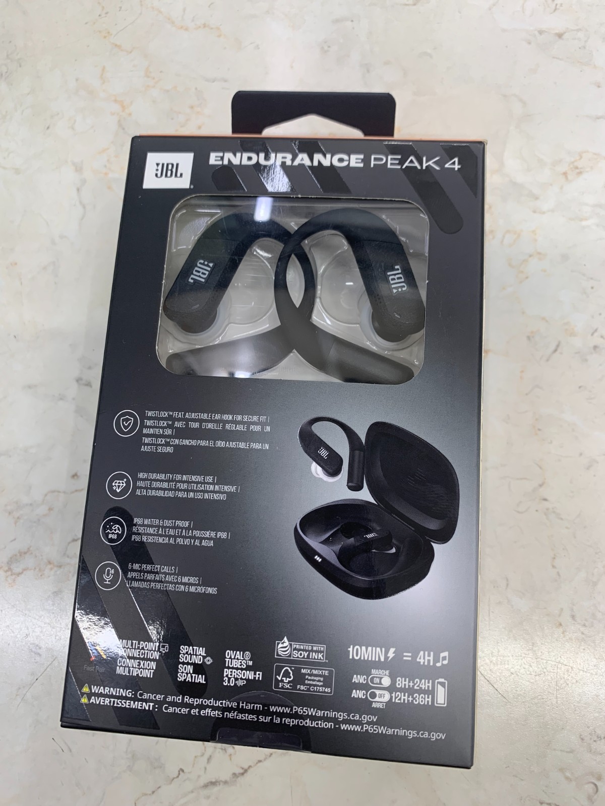 JBL Endurance Peak 4 True Wireless Bluetooth In-Ear Sport Headphones (Black)