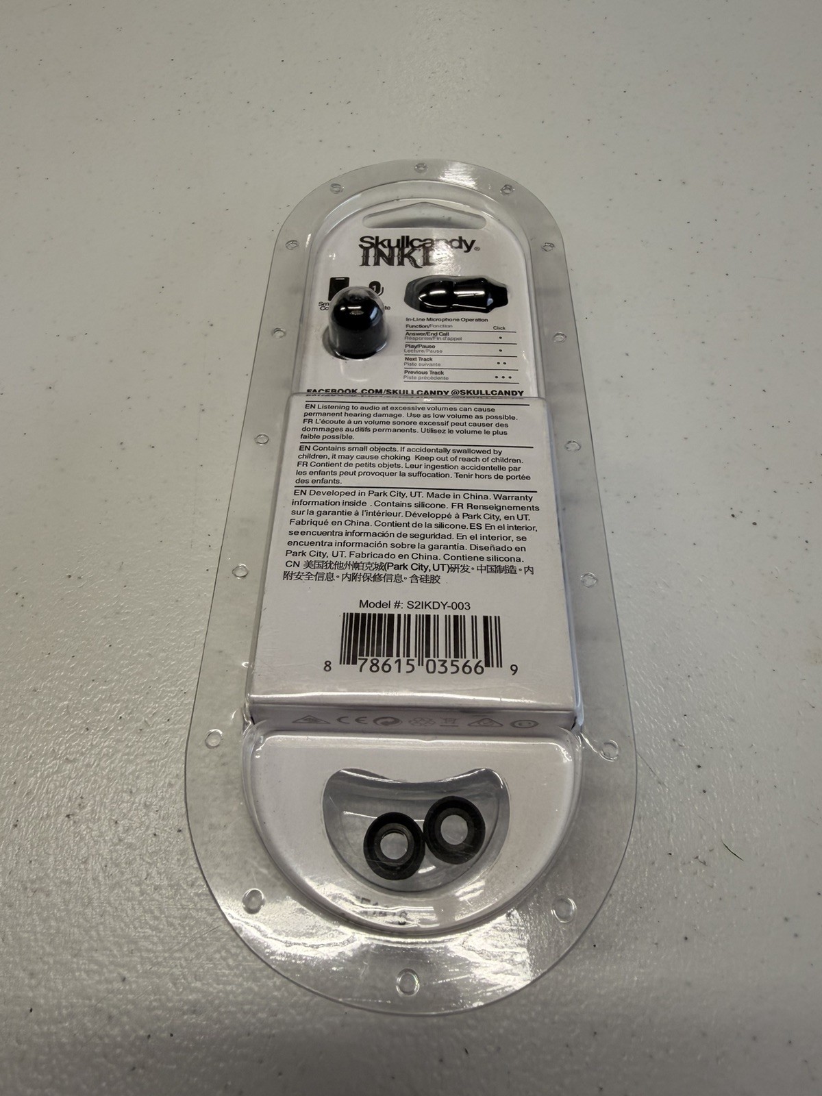 Skullcandy Ink’d S2IKDY-003 Earphone with In-Line Microphone BLACK