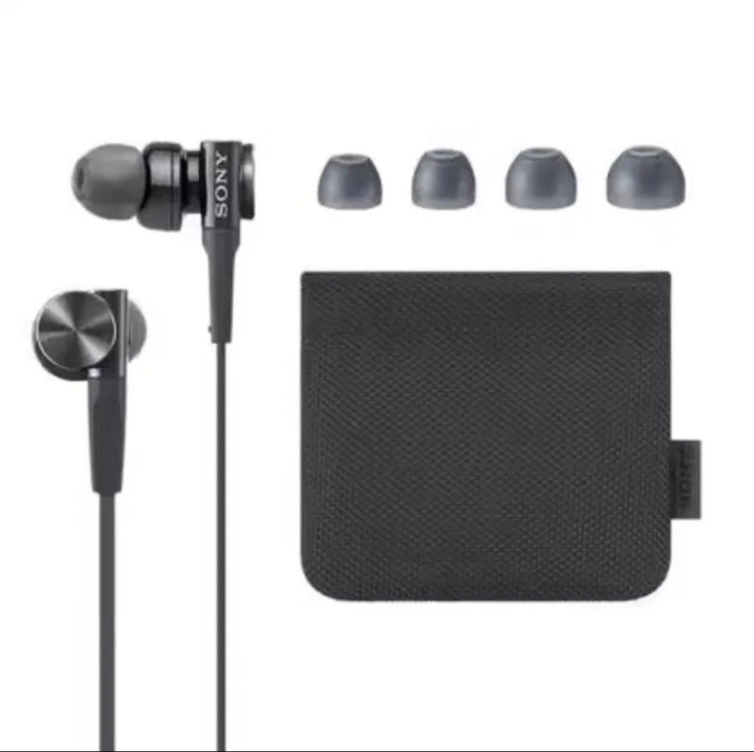 SONY MDR-XB75AP In-Ear Headphones Extra Bass Canal Type Black Japan New