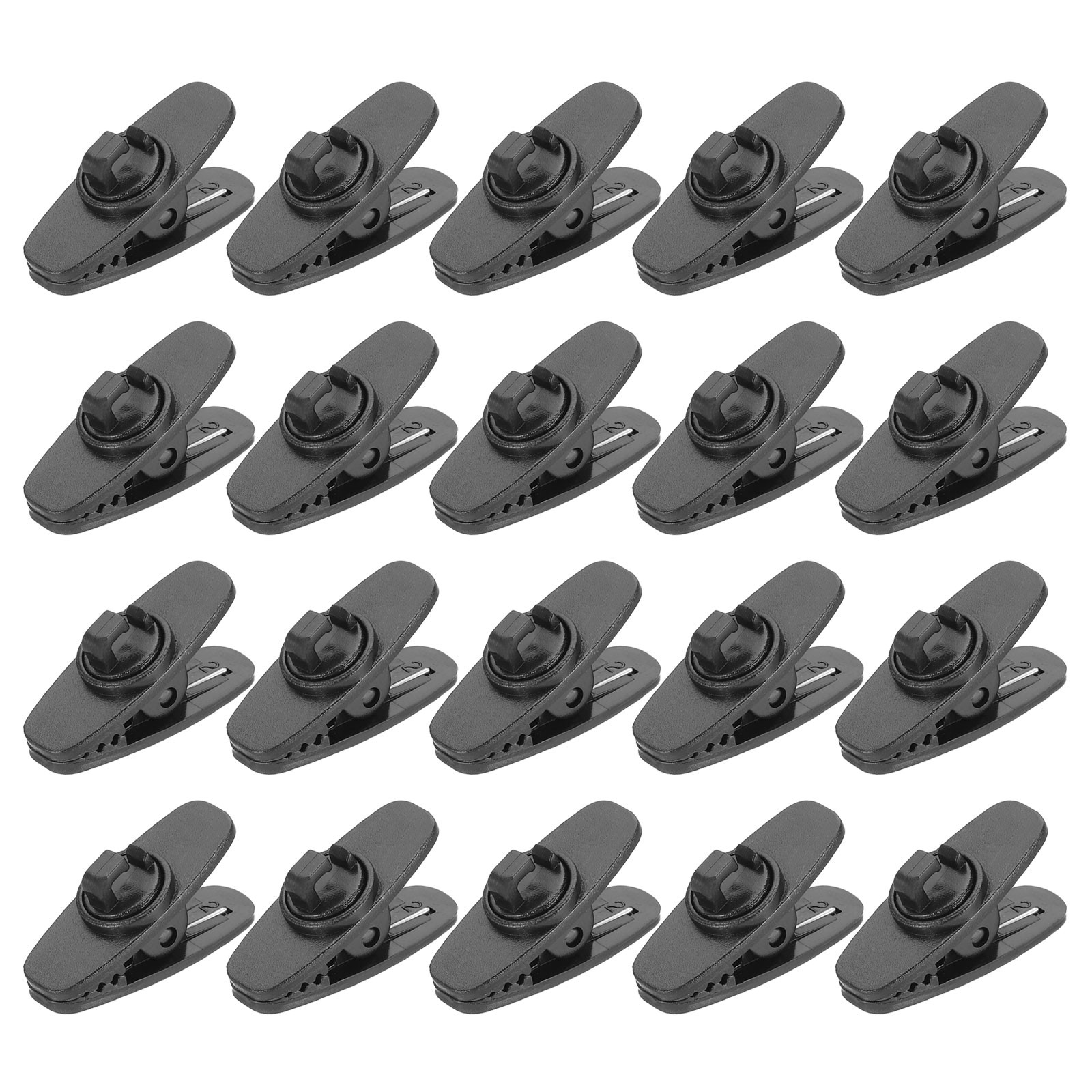 20 Pcs 360 Degree Rotate Headphone Wire Clip 1.18″x0.47″x0.59″ Black