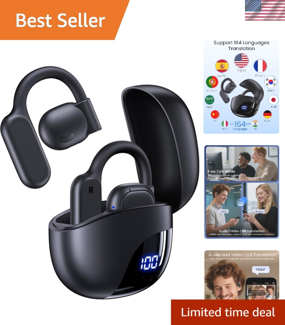 Revolutionary AI Translation Earbuds – 164 Languages, 80 Hours Battery, Wireless