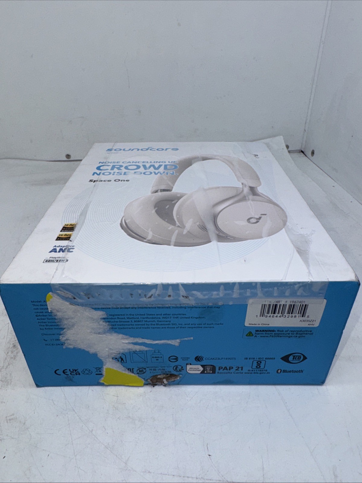 Soundcore Space One Wireless Over-Ear Headphones 40H ANC Playtime Latte Cream