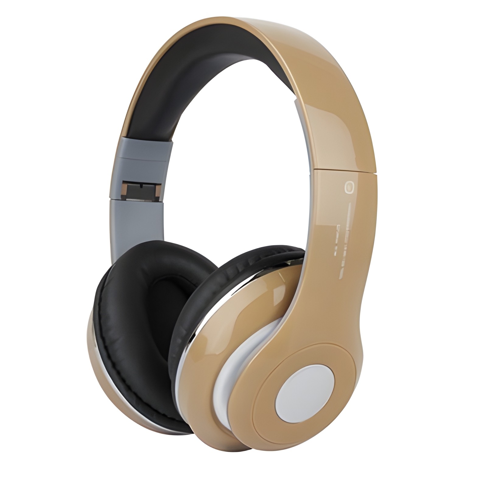 Bluetooth Wireless Over Ear Headphones with Mic FM Tuner Memory Card Slot Gold