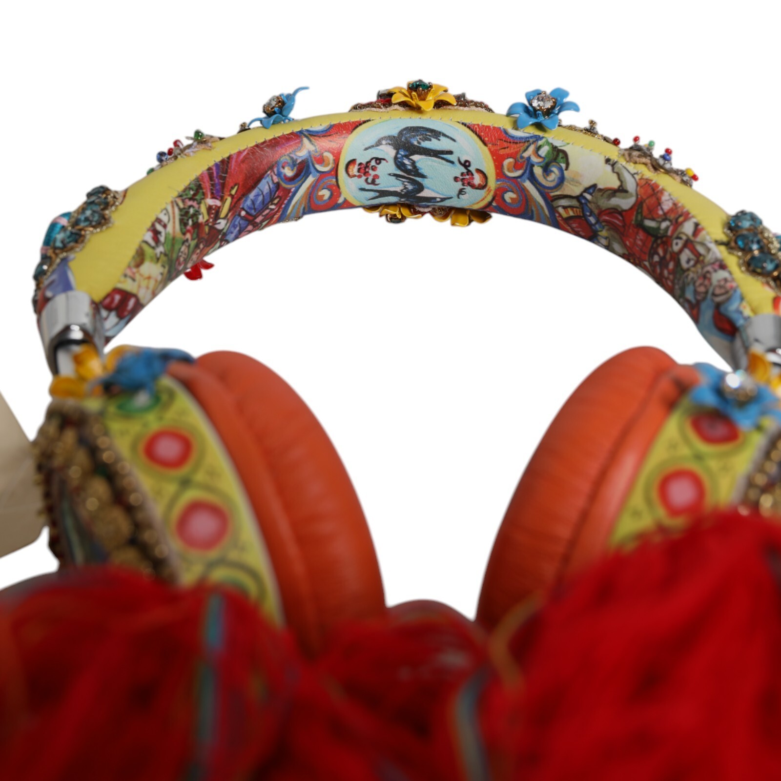 DOLCE & GABBANA Headphones Multicolor Whimsical Tasseled Crystal Headset 7230usd