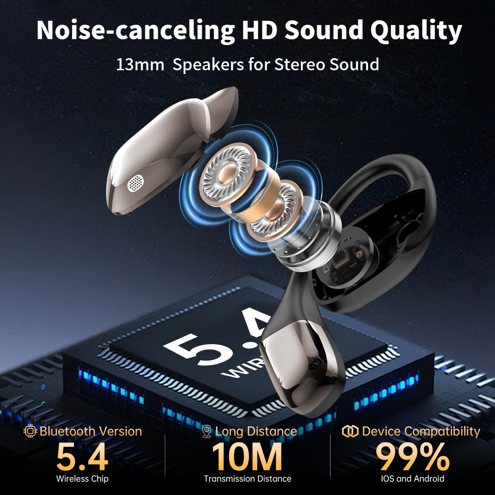 AI Translation Earbuds Real Time, Wireless Bluetooth Headphones for Travel
