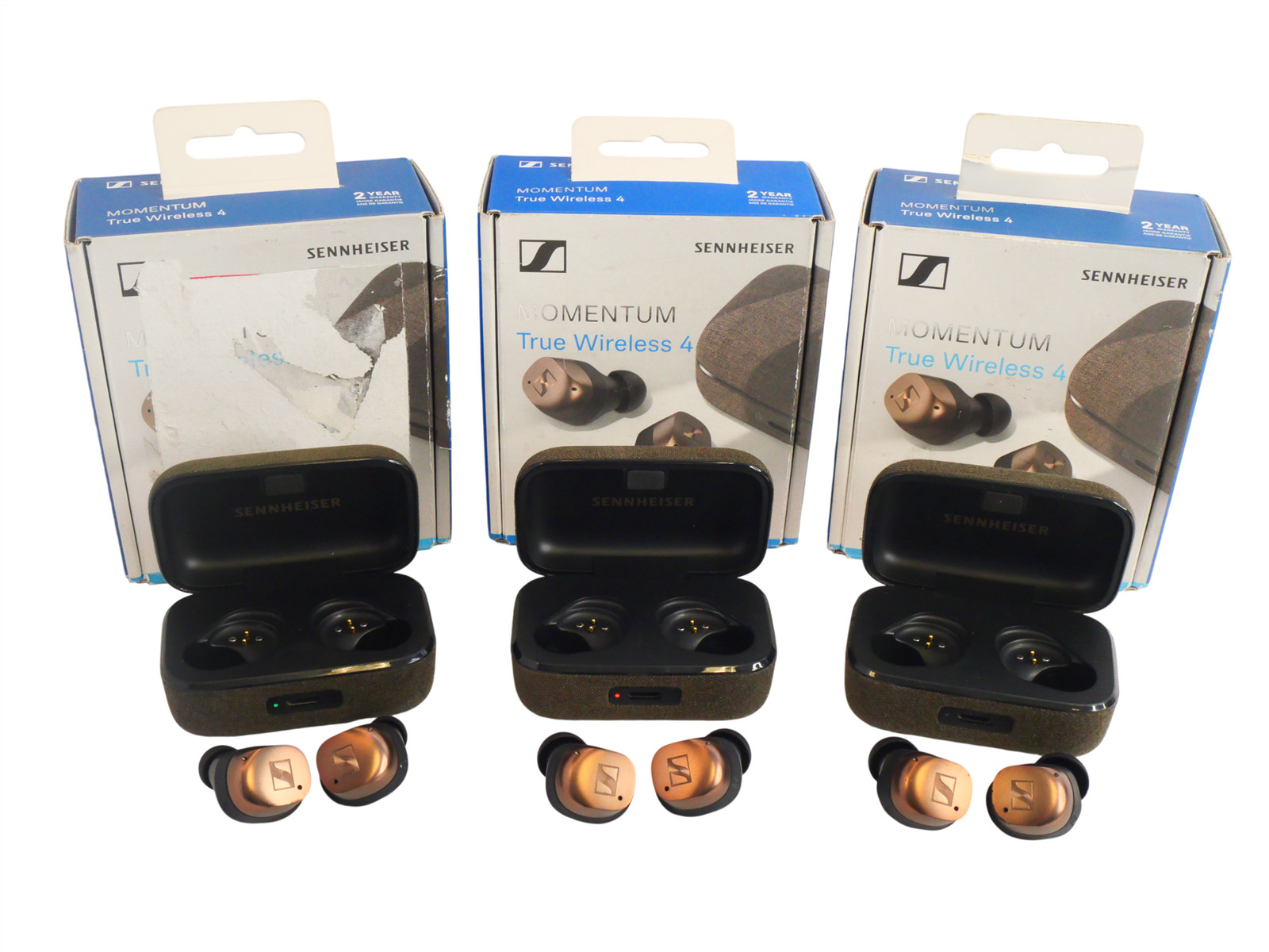 Lot of 3 Sennheiser Momentum True Wireless 4 MTW4 Earbuds Black Copper
