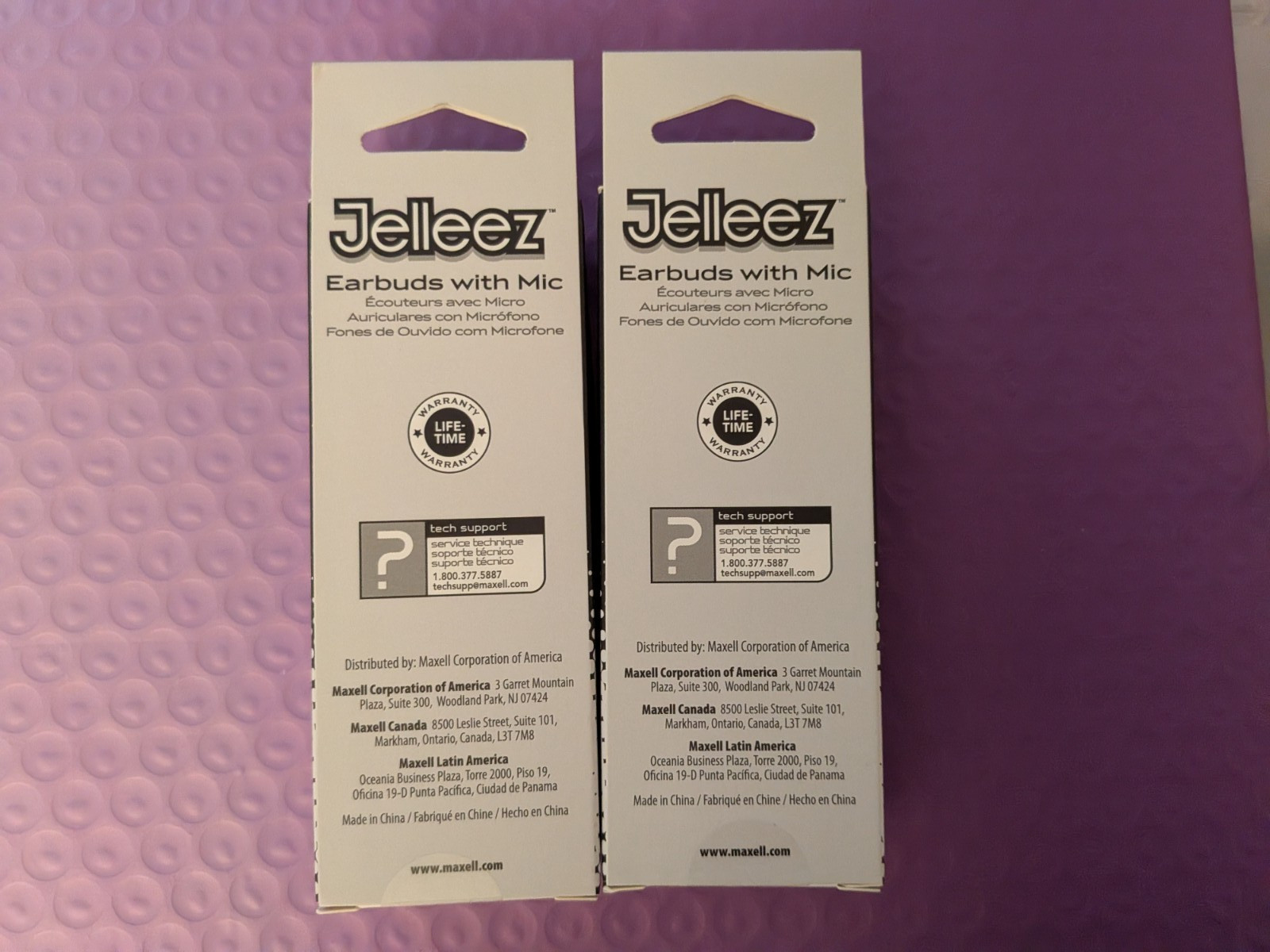 LOT OF 2 Maxell Soft Comfort Fit 191569 Jelleez Black Corded Earbuds Microphone